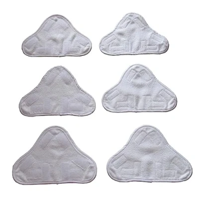 Image of Malayas 6pcs Home kitchen Accessories Microfibre Washable Cloth Pads,Steam Mop Triangular Floor Replacement Pads,Delta Steam Mops Cloths,White