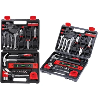 Image of 45 Pcs HILKA Professional Or Home Tool Kit Set DIY Jobs Tough Carry Case Home, Garage, Office &amp; Workshop Hand Tools UK Free P&amp;P