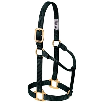 Image of Weaver Leather Original Non Adjustable Nylon Horse Halter Black, Weanling/Pony