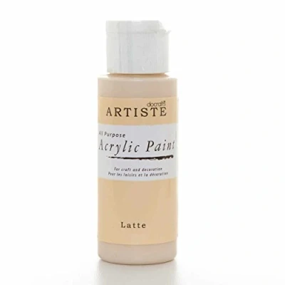 Image of Artiste Acrylic Paint 59ml 2Oz Latte, Quick Drying Professional Art, Craft and Hobby Artists Paint, Vibrant Colour, Water Based Paints Cover All Surfaces with Ease, Ideal for Travel