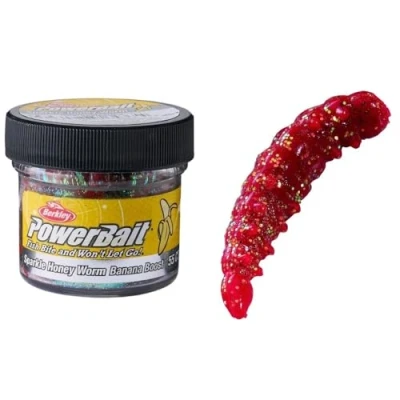 Image of Berkley Powerbait Power Scales Honey Worm Creature bait 2.5cm (55 pieces) Red/Scales Artificial