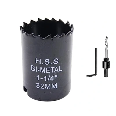 Image of Hole Cutter 32mm LAIWEI Bi Metal Saw, HSS Circular Saw Head, 1.8 mm Thick, Cutting Depth up to 38mm, Suitable for Wood, Plastic, plasterboard and Pipes
