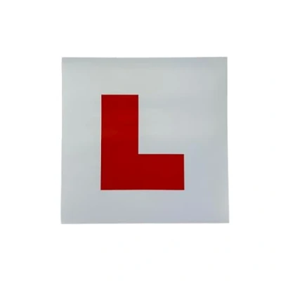 Image of Sakura L Plates For Learner Drivers LP102 Pair Self Adhesive Or Tie On Safe Visible Durable