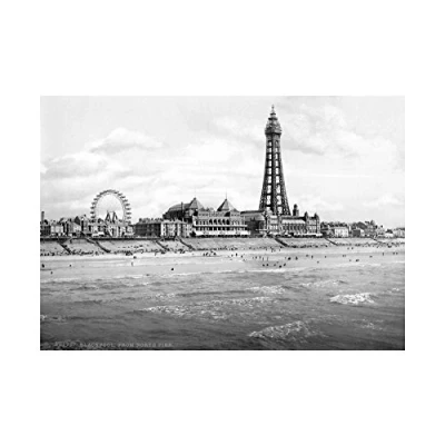 Image of Wee Blue Coo View From North Pier Blackpool England 1895 Picture 07 Wall Art Print