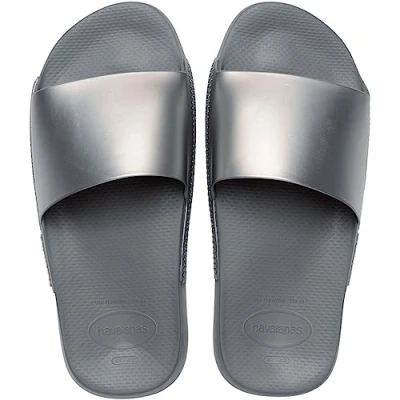 Image of Havaianas Unisex Flip Flop, Slide, Steel Grey, 3/4 UK