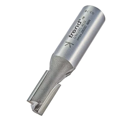 Image of Trend Professional Straight Two Flute Router Cutter, 1/2 Inch Shank, 10mm Cut Diameter, Tungsten Carbide Tipped, 3/6X1/2TC