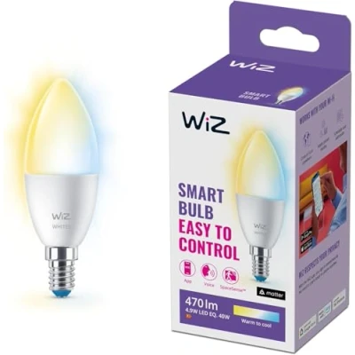 Image of WiZ Smart Candle LED Bulb, E14, Dimming LED, Connected WiFi Works with Alexa, Google Assistant &amp; HomeKit, App Control for Livingroom, Bedroom, Dining Room, Energy Monitoring