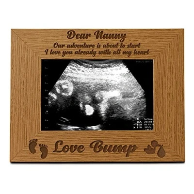 Image of ukgiftstoreonline New Baby Pregnancy Scan Wooden Brown Photo Frame Gift For Nanny 6&quot;x4&quot;