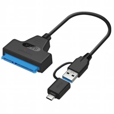 Image of cablecc Type C &amp; USB 3.0 Male to SATA 22 Pin 2.5 Hard disk driver SSD Adapter Cable for Macbook Laptop