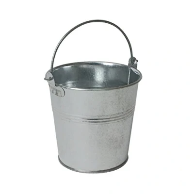 Image of Genware NEV GSB10 Serving Bucket, Galvanised Steel, 10 cm Ø