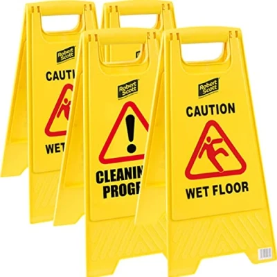Image of Robert Scott NWSA00 A Sign, Caution Wet Floor/Cleaning In Progress Pack of 4
