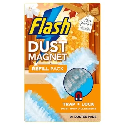 Image of Flash Duster Dust Magnet Trap &amp; Lock Cosy Season Refills 9, Away Daily Dust, Hair Allergens Thanks To Thousands Of Fluffy Fibres