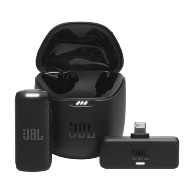 Image of JBL Quantum Stream Wireless Wearable Streaming Microphone with Lightning Dongle for Apple Devices, 24 Hours of Recording Time, Black