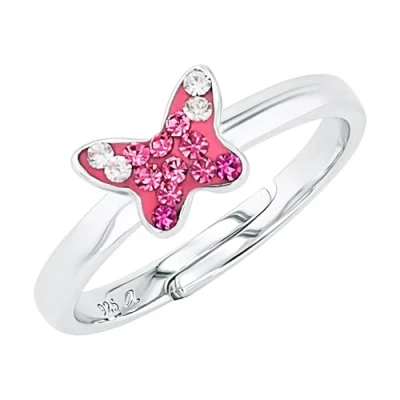 Image of Prinzessin Lillifee Anello per bambini Anelli in argento sterling 925 ragazze, con preciosa, argento, farfalla, fornito confezione regalo gioielli, 2033999