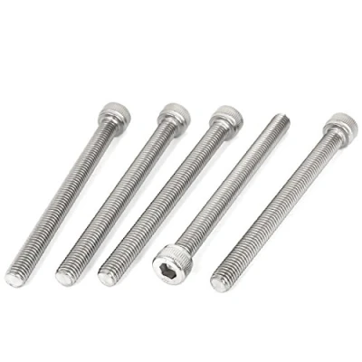 Image of Sourcingmap M8 x 90mm 1.25mm Pitch Stainless Steel Hex Socket Head Cap Screws 5pcs