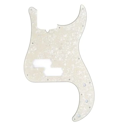 Image of Musiclily Pro 13 Hole Modern Style P Bass Pickguard for 4 String American Precision Bass, 4Ply Parchment Pearl