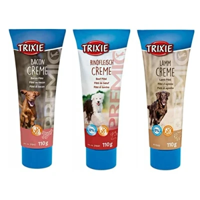 Image of 3 PACK MIXED VARIETY TRIXIE PREMIO DOG PATE BACON LAMB BEEF FLAVOUR TREATS