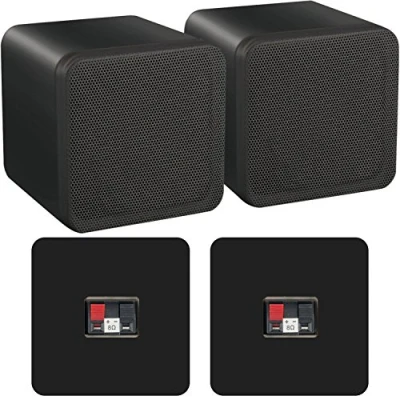 Image of Loops Pair of 4 ABS Bookshelf Speakers 80W 8Ohm Black HiFi Surround Sound Home Cinema