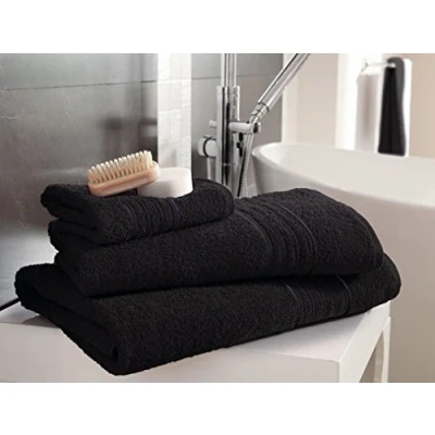 Image of Select ED® Luxuries 4 x Egyptian Cotton Hampton Towels Face Towel/Hand Towel/Bath Sheets/Jumbo Bath Sheets (4 Towel, Black)