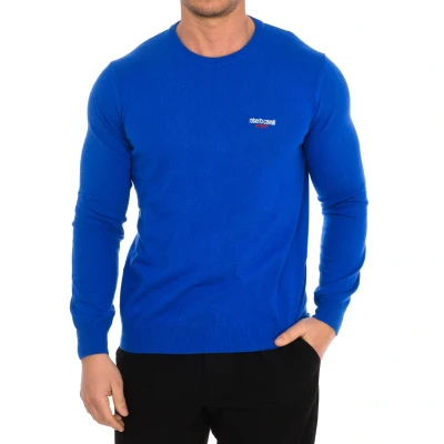 Image of Roberto Cavalli Mens FSX600 Long Sleeve Jersey Blue Size X Large