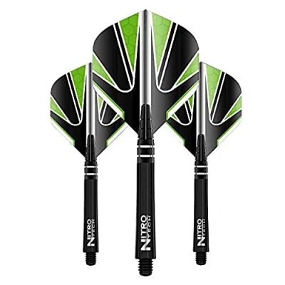 Image of RED DRAGON Hardcore Radical Green Flight &amp; Black Nitrotech Stem Combo (4 sets per pack)