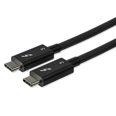 Image of StarTech.com 2.6ft (80cm) Passive Thunderbolt 3 Cable, 40Gbps, 100W PD, 4K/5K Video, Compatible with USB4/DP Alt Mode, 4, USB 3.2/Type C (TBLT34MM80CM)