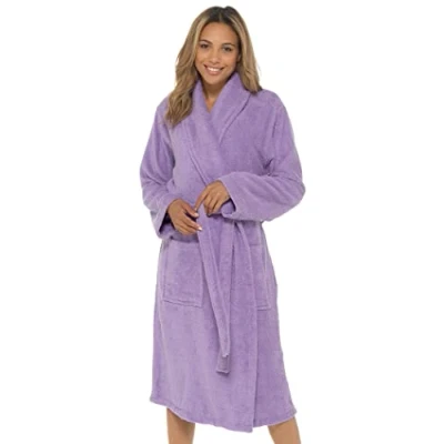 Image of Ladies Undercover Towelling Robe LN566 Lilac 20 22