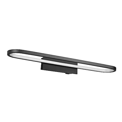 Image of TRIO, Wall Light, Gianni incl. 1 x LED,SMD,22,0 Watt,3000K,2700 Lm. Body: Metal, matt Black L:60 cm, L:15 H:8 cm Switch,Wall Mount,IP44