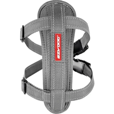 Image of EzyDog Classic Chest Plate Dog Harness Small Dog, K9 Harness, Medium, Reflective Stitching, No Pull, Large Harnesses, Breathable Material (Grey)