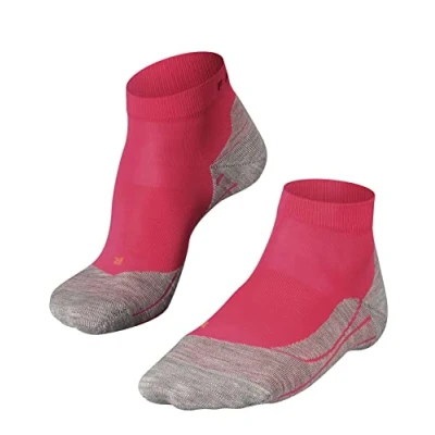 Image of FALKE Women&#039;s RU4 Endurance Short W SSO Cotton Anti Blister 1 Pair Running Socks, Red (Rose 8564), 2.5 3.5