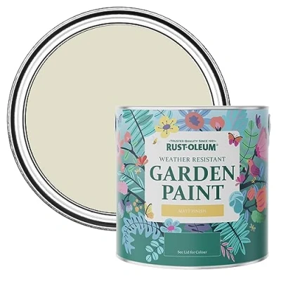 Image of Rust Oleum Beige Mould Resistant Garden Paint In Matt Finish Relaxed Oats 2.5L