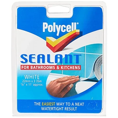 Image of Polycell SSBKWH22 22mm Bathroom/ Kitchen Sealant Strip White