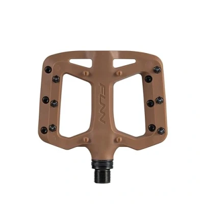 Image of Funn Taipan S Glass Fiber Reinforced Thermoplastic Bike Pedals with 9/16 inch CrMo Axles and Shin Friendly Pins for MTB/BMX/Urban/Gravel Riding (Brown)