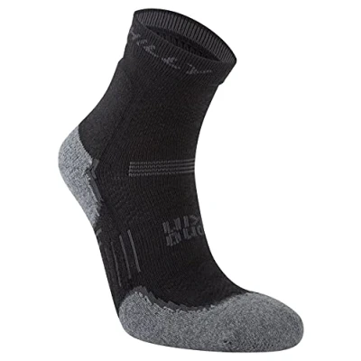 Image of Hilly Socks, Supreme Anklet Max Cushioning, Black/Grey Marl S
