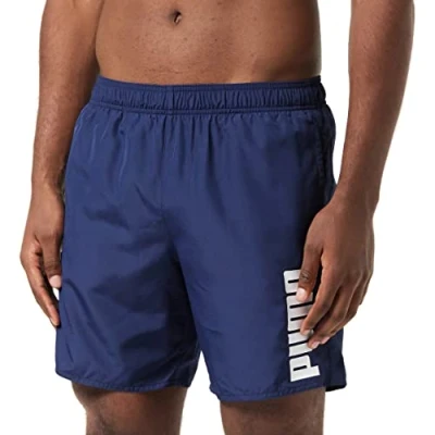 Image of PUMA Men&#039;s Swim Mid Shorts Trunks, Navy, M