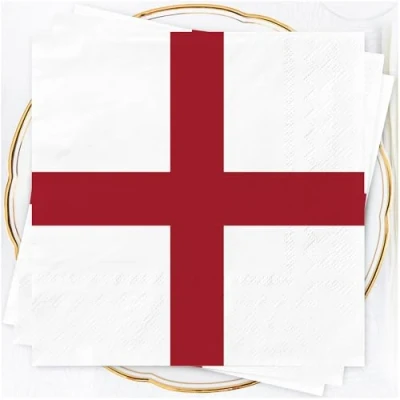 Image of St George Napkins George&#039;s Day Decorations Party Supplies for England Sporting Events Celebrations Paper World Football Cup (40Pcs)