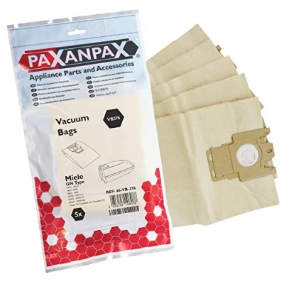 Image of Paxanpax VB376 Compatible Paper Bags Miele &#039;GN&#039; Type (Pack of 5), 0 Decibeles