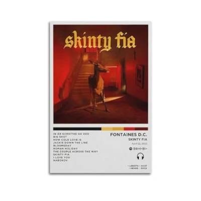 Image of Szzmyo Fontaines D.C. Poster Skinty Fia Album Decorative Painting Modern Aesthetic Canvas Bedroom Art Living Room Decoration 12x18inch(30x45cm) Unframe Style