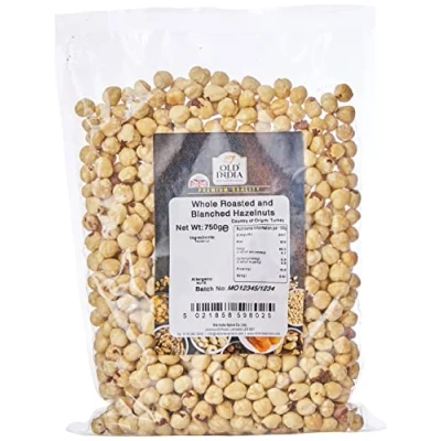Image of Old India Whole Roasted and Blanched Hazelnuts 750g