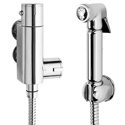 Image of Chrome Douche Bidet Shattaf Muslim Shower Spray Brass Thermostatic Kit Set AVDC82
