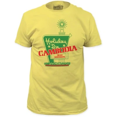 Image of Dead Kennedys Holiday In Cambodia Adult T Shirt, X Large, Yellow