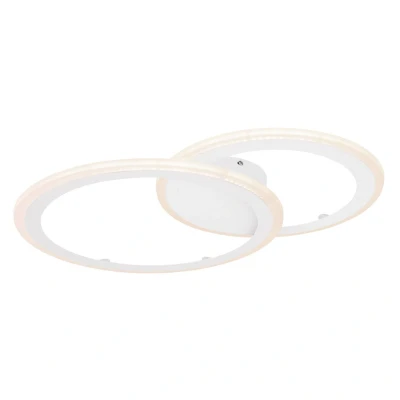 Image of Fenna Integrated LED Semi Flush Ceiling Light White 2x Dimmable 3000 6000K Remote Control