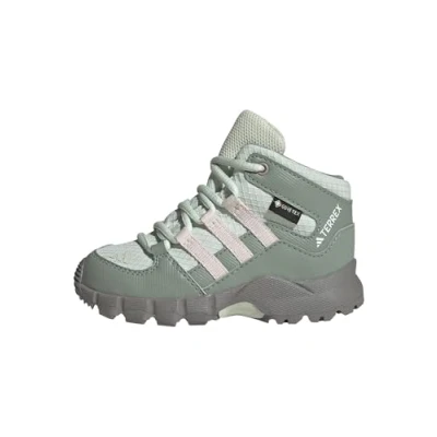 Image of Adidas Terrex MID Goretex Hiking Unisex Winter boots for kids, Size: 6.5K, Linen green putty mauve silver Synthetics/textile