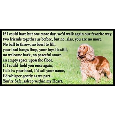 Image of Cocker Spaniel Bereavement pet Loss Sympathy Memorial Flexible Fridge Magnet Asleep in My Heart