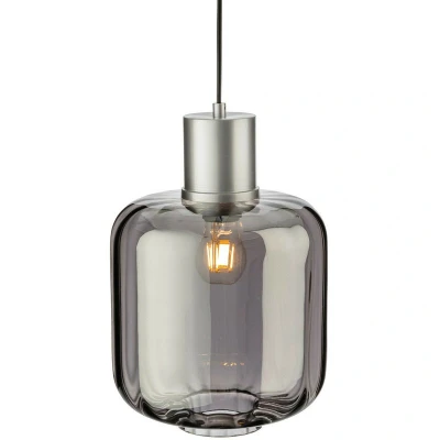 Image of Eton Pendant Light Aluminium with Smoked Glass