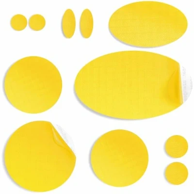 Image of aZengear Repair Patches for Down Jackets, Puffer Coats, Waterproof, Self Adhesive, Pre Cut, Tear Cold Heat Resistant Nylon Polyester Fabric, Fix Air Mattress, Inflatables, Tents (11 Pcs, Yellow)