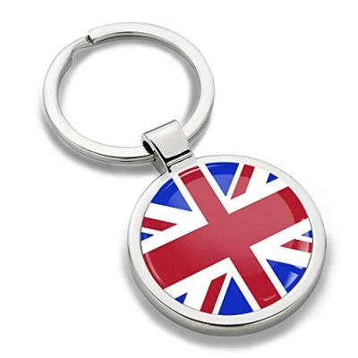 Image of Biomar Labs® 3D Metal England UK Great Britain Union Jack National Flag Keyring Key Ring Accessories Men Women Keychain Gift KK 190