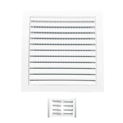 Image of H&amp;C Vent White Ventilation Grille with Insect Protection 7,5 x Inch / 190 190mm │ Cover Extractor Air Covers for Inside and Outside use Pipe Wall Door Window