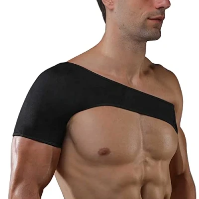 Image of KAV Shoulder Brace Neoprene Adjustable Support Comfortable Compression &amp; Posture Corrector, for Men Women, Black Recovery Stability
