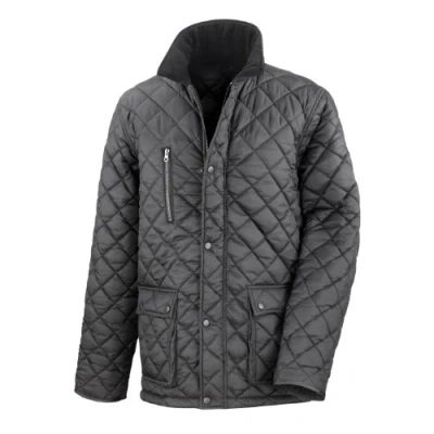 Image of Result Mens Cheltenham Gold Fleece Lined Jacket (Water Repellent &amp; Windproof) (2XL) (Black)